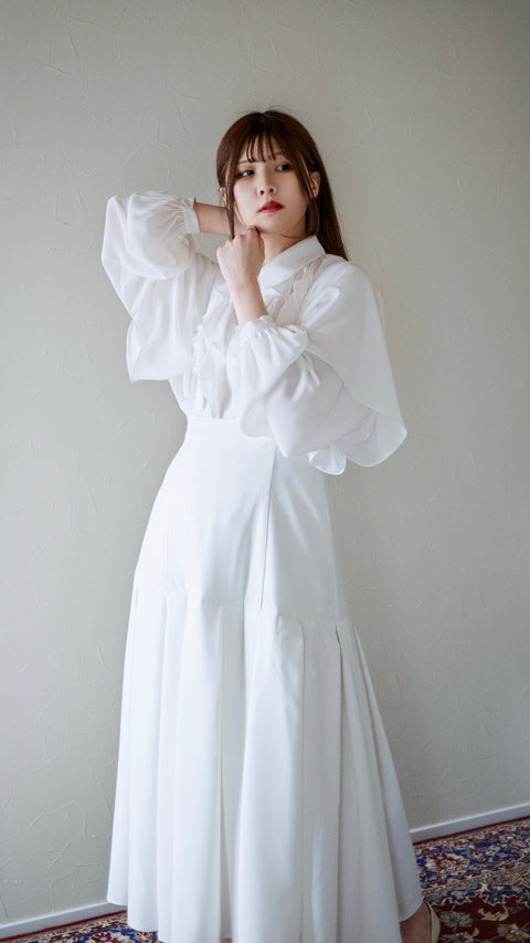 PRE-ORDER|微光·荷葉罩肩襯衫