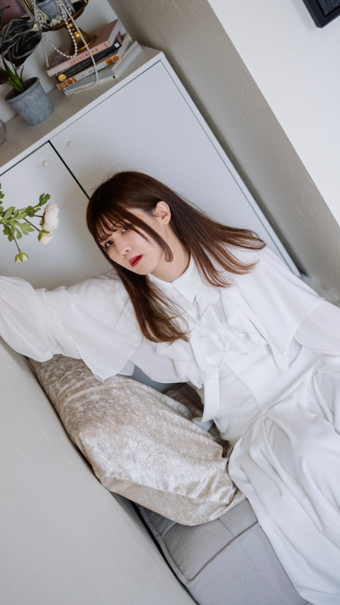 PRE-ORDER|微光·荷葉罩肩襯衫