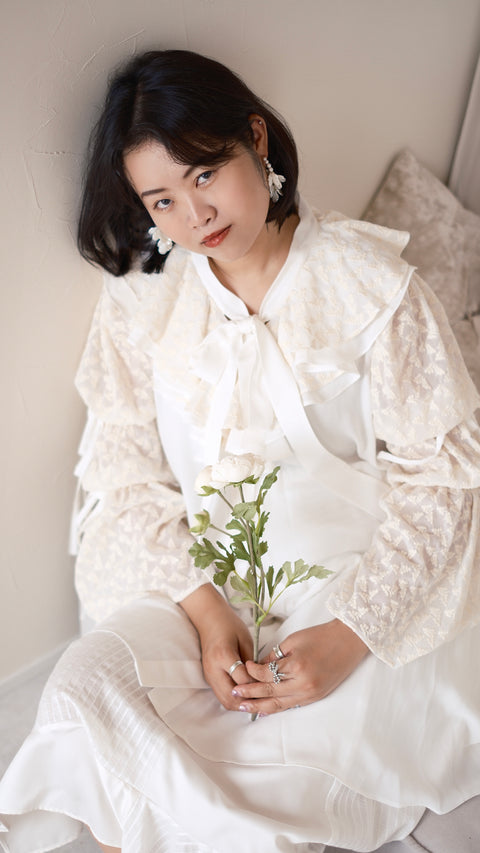 綁定‧蕾絲拼接層次襯衫裙