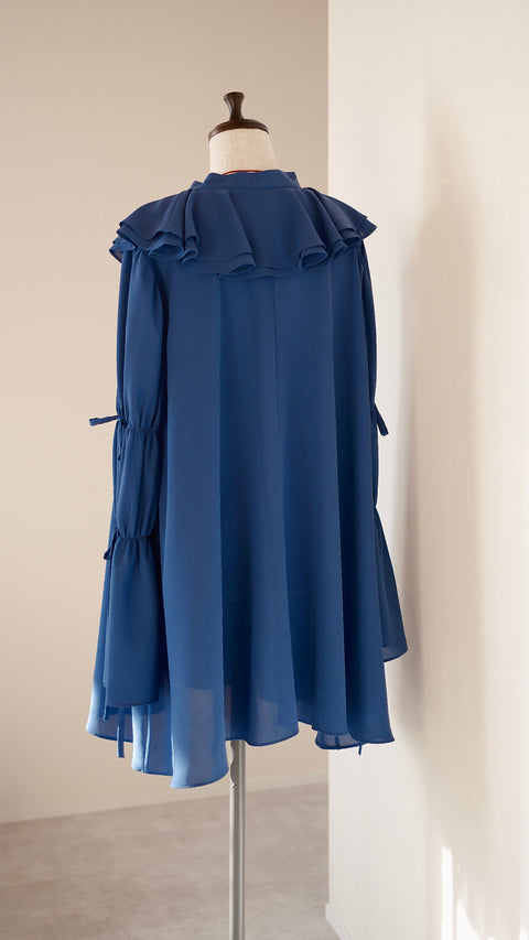 NEW COLOR|綁定‧蕾絲拼接層次襯衫裙