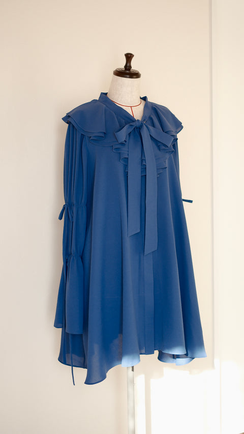 NEW COLOR|綁定‧蕾絲拼接層次襯衫裙