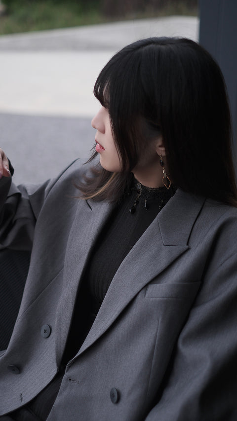 袖開釦西裝外套
