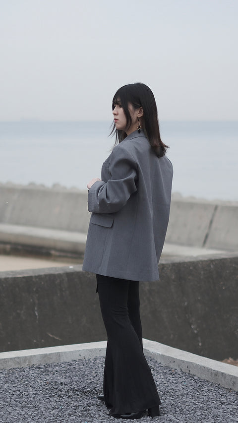 袖開釦西裝外套