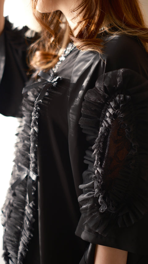 尋找共鳴·拉格蘭袖蝴蝶結造型連身裙