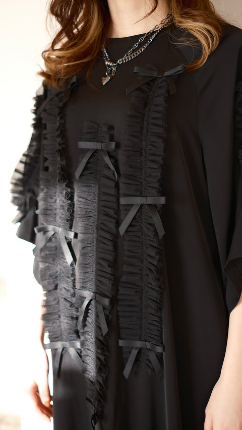 尋找共鳴·拉格蘭袖蝴蝶結造型連身裙