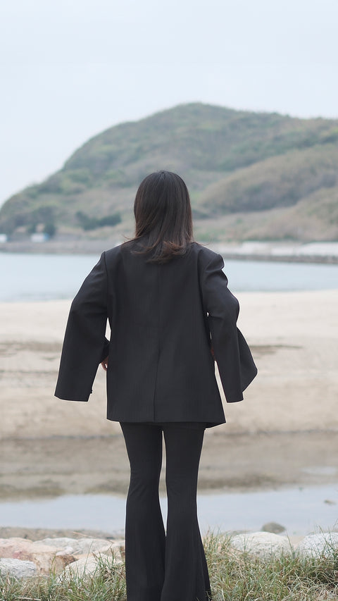 袖開釦西裝外套