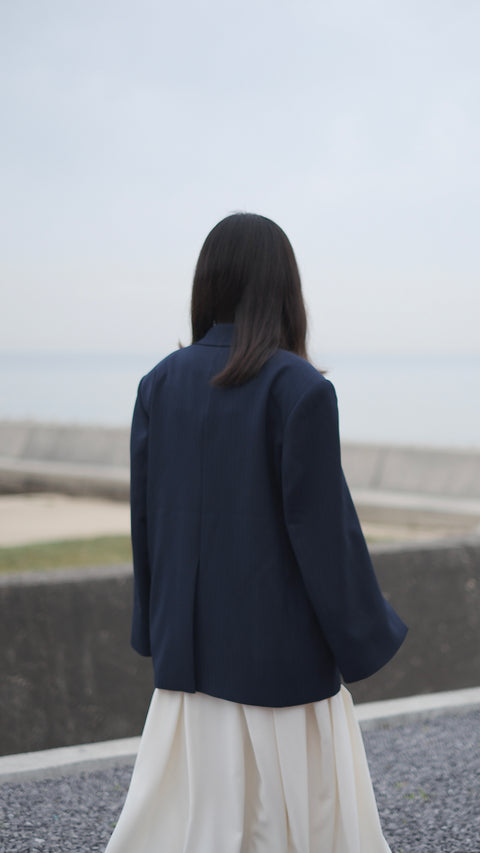 袖開釦西裝外套