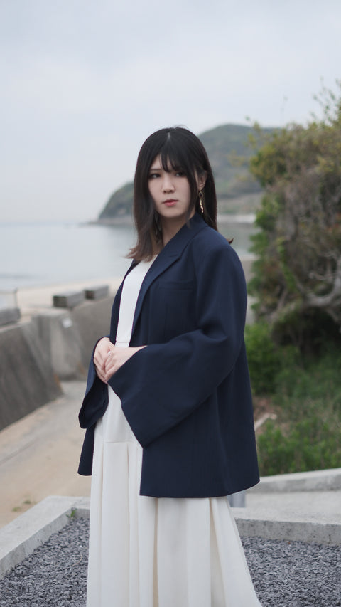 袖開釦西裝外套