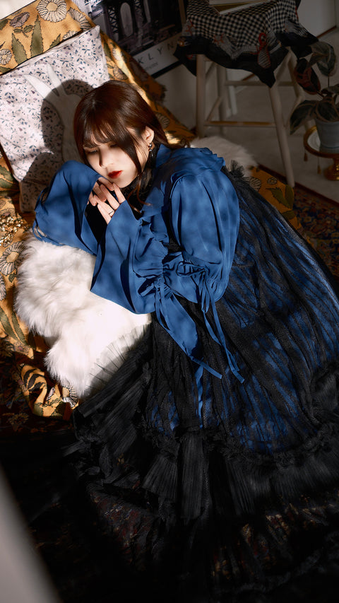 PRE-ORDER|無法定義的壓摺蕾絲吊帶裙