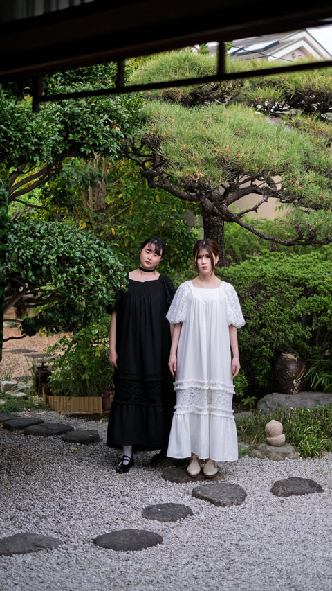 PRE-ORDER|繫語·打攬方領蕾絲長洋裝