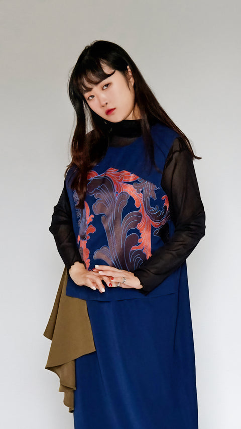 解構不規則刺繡洋裝