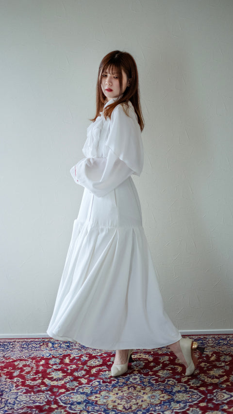 PRE-ORDER｜微光·荷葉罩肩襯衫