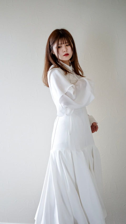 PRE-ORDER｜微光·荷葉罩肩襯衫